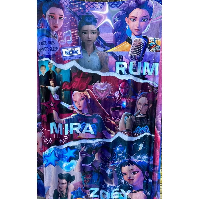 Exclusiva! Cobija Frazada Ultra Suave K-Pop Demon Hunters Guerreras Huntrix Rumi Mira Zoey