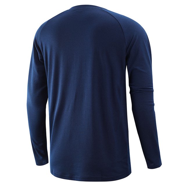 CEHVOM Men Round Neck Long Raglan Sleeves Daily Slim Fit Buttons Pullover Shirts Tops Blouse