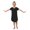 Kids Black, variant on WBQ Womens Long Nightgowns Soft V Neck Nightshirts Short Sleeve House Dress with Pockets Casual Loose Nightdress Full Length Sleep Shirt,Plus Size S-3XL