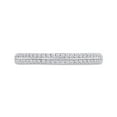 thumbnail image 2 of AFFY 1/5 Carat Round White Natural Diamond Two Row Half-Eternity Wedding Band Ring In 14K White Gold Over SterlIng Silver (0.21 Cttw), Ring Size-11.5, 2 of 5