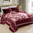 thumbnail image 2 of JML Soft Plush Fleece Blanket for Bed King 83"x91" 5.7lb,2 Ply Raschel Blanket Burgundy Flower, 2 of 7