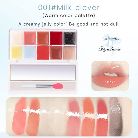 Lip Palette Set - Moisturizing & Colorful, 15g, Warm, Cool & Low Saturation Plates, with Lip Brush
