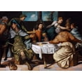 thumbnail image 2 of Tintoretto, Jacopo 24x19 White Modern Wood Framed Museum Art Print Titled - The Supper at Emmaus, 2 of 4