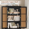thumbnail image 4 of Homfa Rattan Cabinet with Doors, Tall Storage Cabinet with 2 Drawers, Narrow Accent Versatile Cabinet for Living Room, Black, 4 of 9