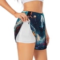 thumbnail image 3 of Lsque Fantasy Underwater Adventure Printed Women's Running Shorts with Liner Pockets,Elastic Quick Dry Workout Athletic Gym Yoga Shorts,Womens High Waist Shorts-XX-Large, 3 of 9