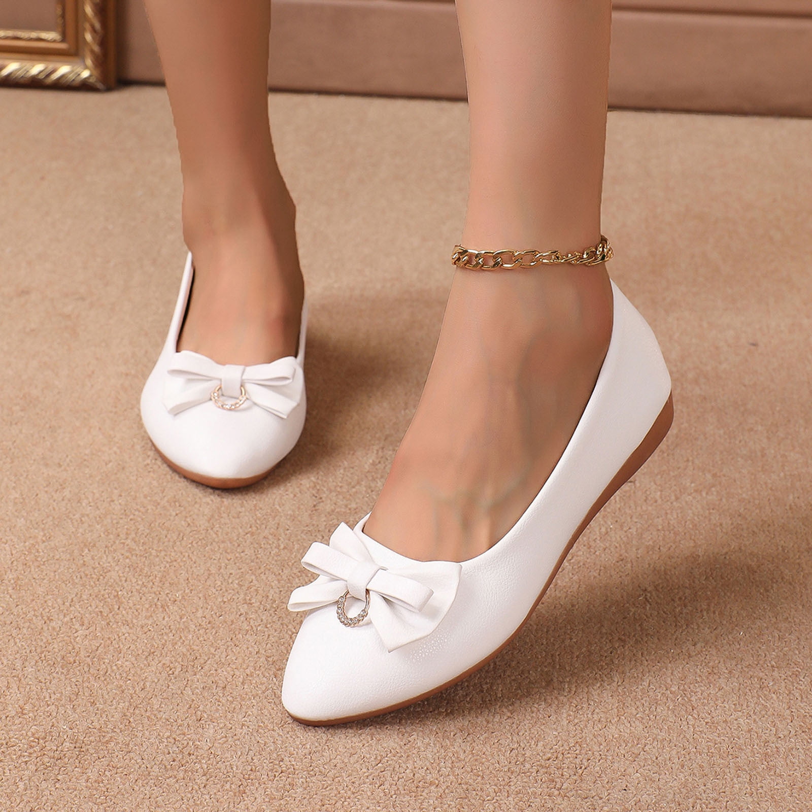 Hessimy Women's flats with knot front Cute Ballet Flats for Women