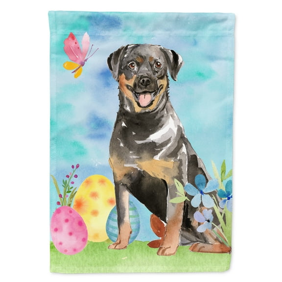 Carolines Treasures CK1905GF Easter Eggs Rottweiler Flag Garden Size Small multicolor
