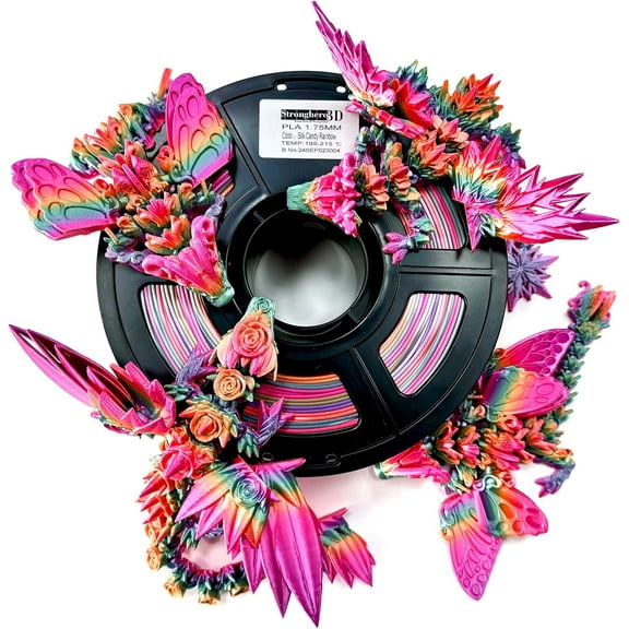 PLA 3D Printer Filament 1.75mm,Candy Silk Rainbow,Multi Color,Net Weight 1kg(2.2lbs) Accuracy  /-0.05mm
