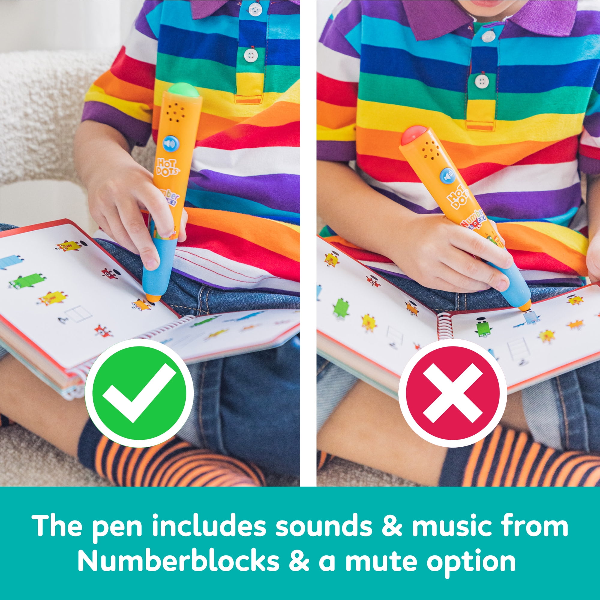 Educational Insights Hot Dots Numberblocks Workbook & Pen Numbers 1-10, 75+ Activities, Ages 4+
