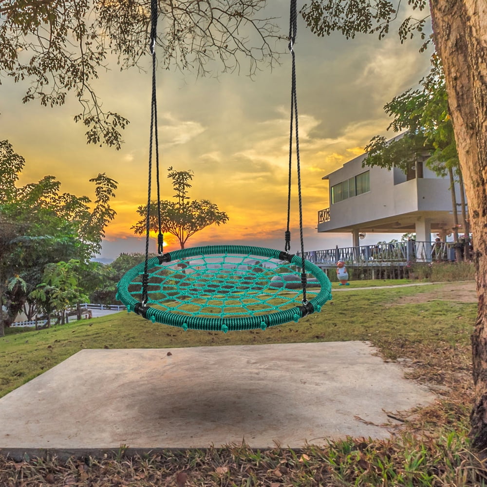 40" Tree Swing Set, Round Swing with Adjustable Ropes, Hanging Net Swing for Kids 40" Tree Swing Set, Round Swing with Adjustable Ropes, Hanging Net Swing for Kids