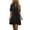 Black, variant on Women's Collar Half Button Tiered Shirt Mini Dress, Short Sleeve Solid Linen Blend Ruffle Hem Loose Dresses for Summer Beach, Women's Gray, Sizes S-3XL