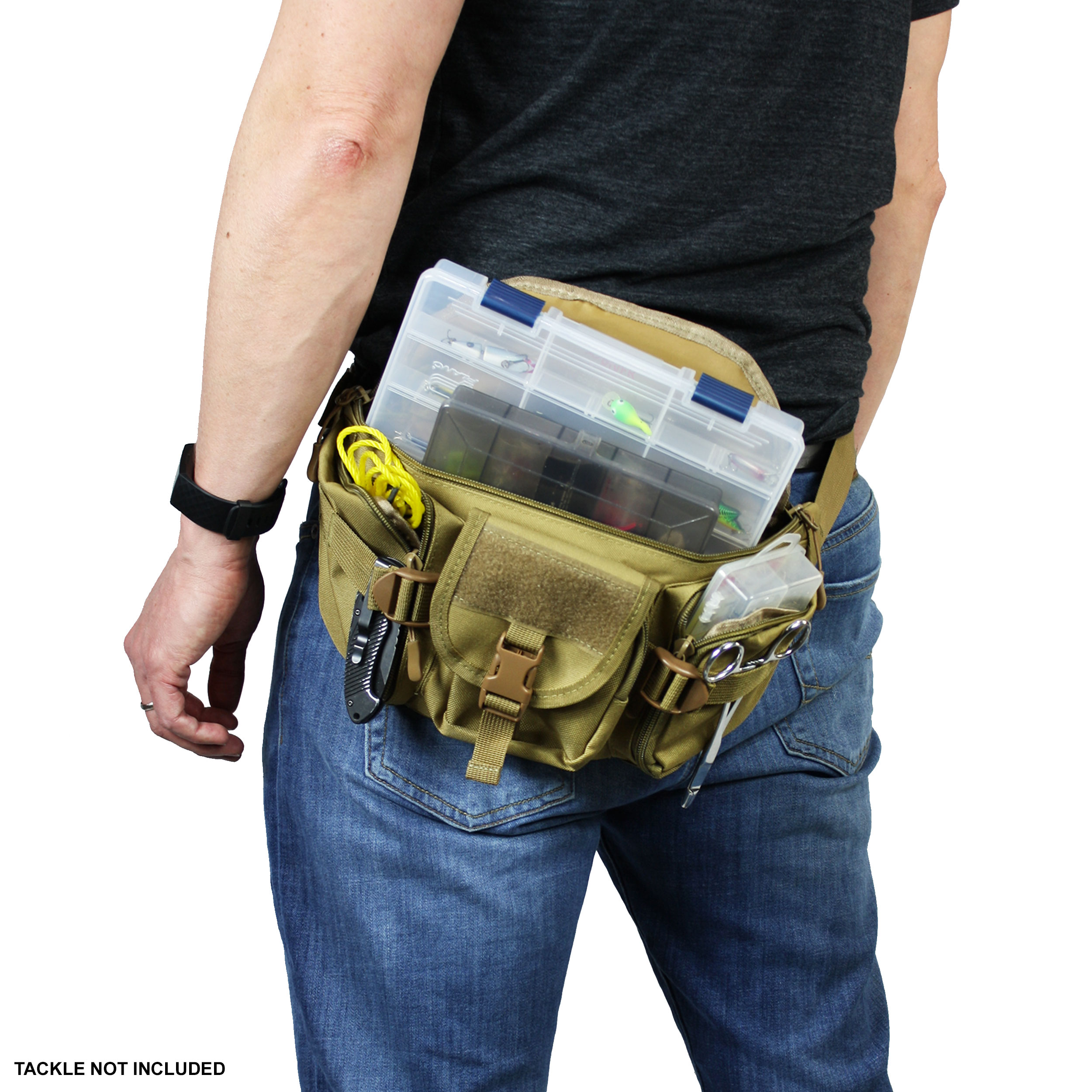 Fanny Pack Belt Fly Fishing Tackle Bag Pouch Khaki Cotton Tan