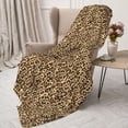 thumbnail image 3 of Sigee Leopard Print Brown for Flannel Blanket - Ultra-Soft, Warm and Cozy, Perfect for Couch, Bed, or Travel-60"x50", 3 of 6