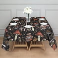 thumbnail image 3 of Colorful Mushroom Bird Black Pattern Square Tablecloth,Waterproof Square Table Cover,Wipeable Spillproof Washable Table Cover for Home Kitchen Party Decor 42"X42"(107x107cm), 3 of 6