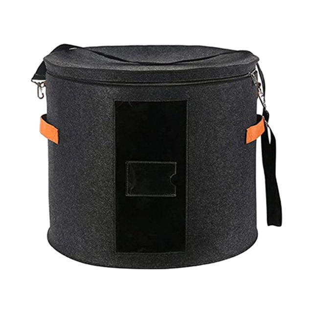 Organizador de sombreros de fieltro con correa para colgar, plegable y portátil 43x26cm