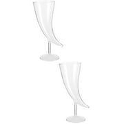 2pcs Glass Cocktail Cup Decorative Moon Shaped Juice Cup Wine Cup Beverage Milk Mug