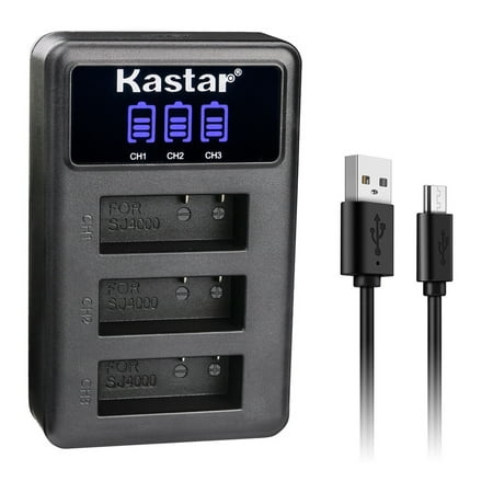 Image of Kastar SJ4000 LCD Triple USB Battery Charger Compatible with Eken H8 Eken H8 Pro Eken H8R Eken H9 Eken H9R Eko Full HD 1080p Wifi Eko HD 720p Eko Ultra HD 4K Wifi Camera