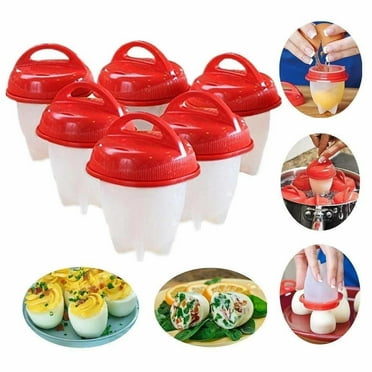 Egg Cooker, Egg Cooker for Hard Boiled Eggs, Soft or Hard Boiled Eggs, Hard Boiled Shell-less Eggs (Pack of 6)