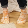 thumbnail image 5 of BambooMN Women's Girl Fuzzy Warm Fluffy Tie-Dye Colorful Fun Ankle Socks - Marigold - 2 Pairs, 5 of 6