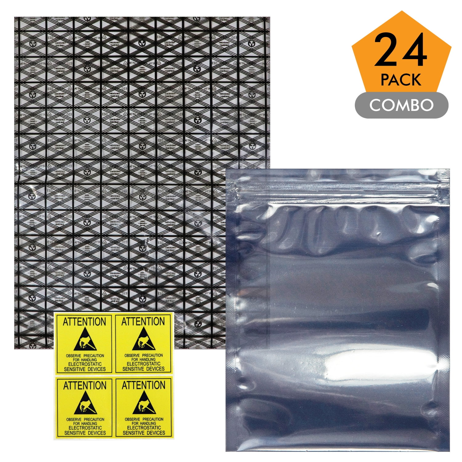 12" x 16" Open-Top 200 ESD Anti-Static Shield Bags
