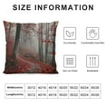 thumbnail image 5 of Nawypu Decorative Throw Pillow Cover Abstract Scenery Red Autumn Forest Mist Park Natural Stair Nature Parks Plant Outdoor Design Cozy Square Cushion Case for Couch Bed Living Room, 5 of 5
