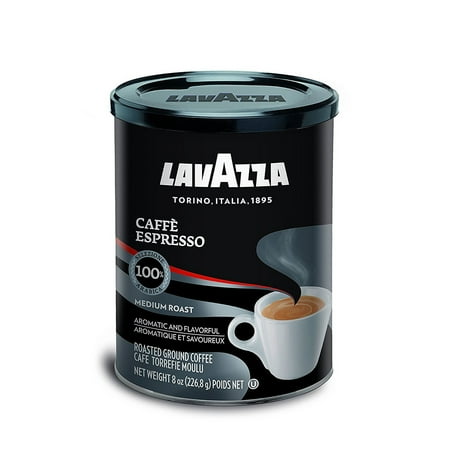 - Lavazza Caffe Espresso Ground Coffee Blend, Medium Roast, 8-Ounce Can