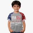 thumbnail image 2 of Gubotare Toddler Boy 4th of July Shirt Kids 4th of July Style T-Shirt Boys Girls Patriotic American Flag Clothes Tops 3T 4T, Light Gray, 2 of 3