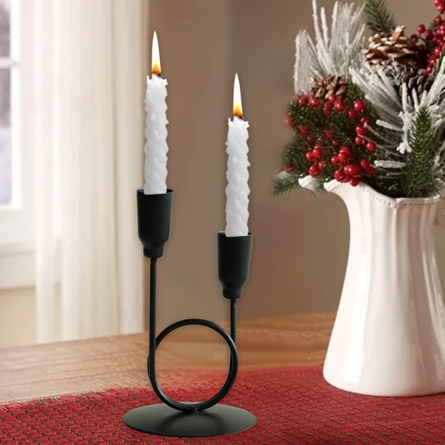 Eoozwa Metal Taper Candle Holder, Candle Holders for Candlesticks Retro Iron Taper Candle Holders with Handle Emergency Candle Holder