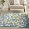 thumbnail image 5 of 5â€™ x 7â€™ Ivory and Blue Indoor Outdoor Area Rug, 5 of 6