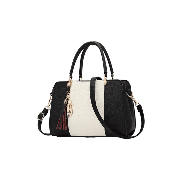 Bolsa Mujer Dama Moda Cartera Crossbody Blanco con Negro Lab.G Bolsa tote