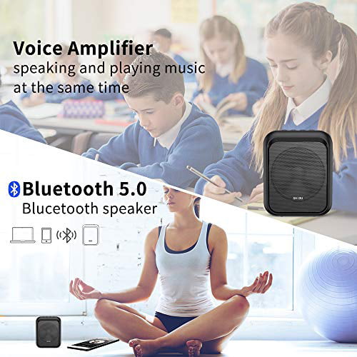 Training White Outdoors Coaches SHIDU Portable Voice Amplifier,Rechargeable Speaker,Supports Recording Funtion and MP3 Format Audio Mini PA System for Teachers 