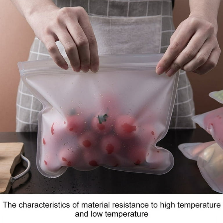Silicone Food Bag Reusable Fresh-keeping Bag Refrigerator Fruit And  Vegetable Sealed Bag Leak-proof Food Storage Bag Reusable 5G