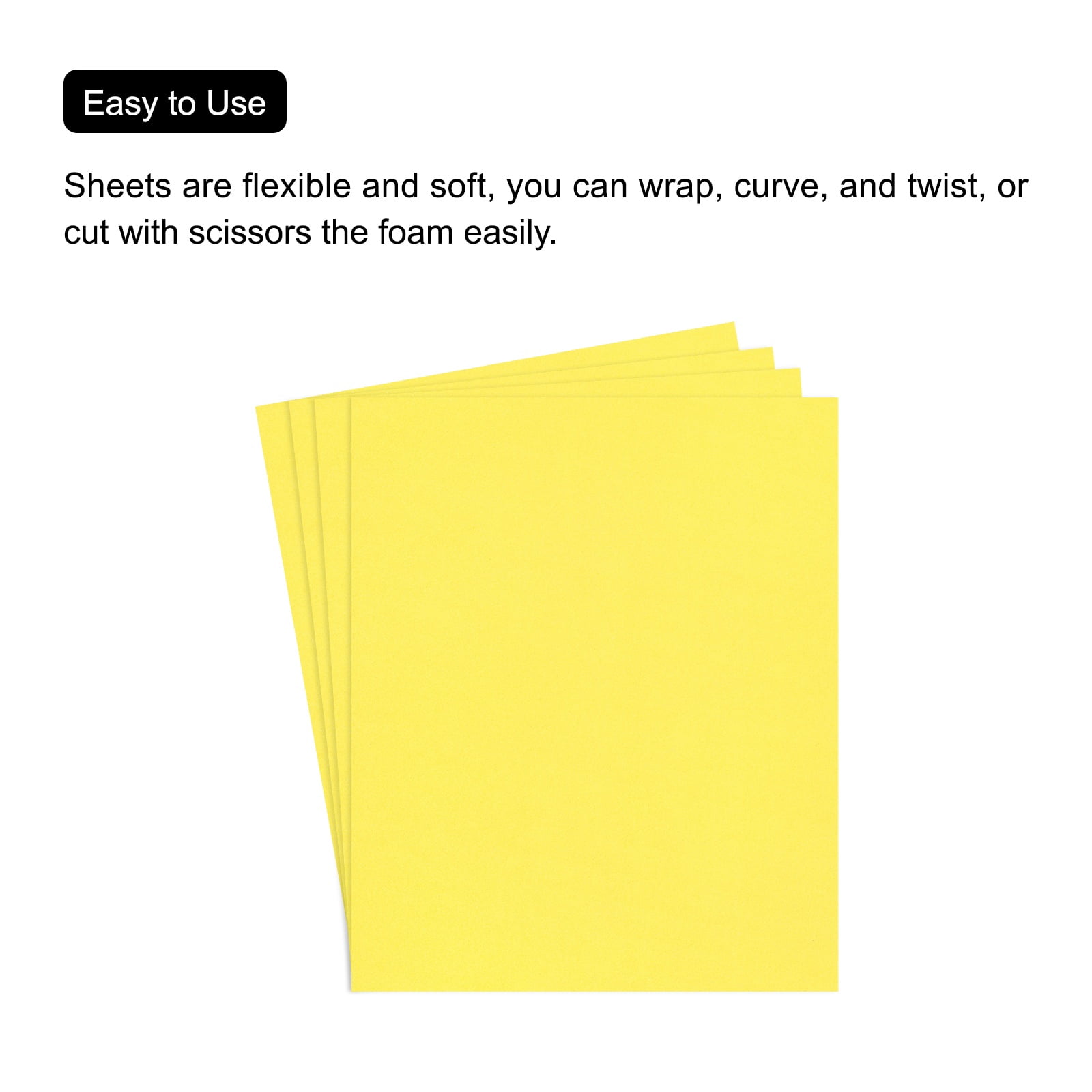 Uxcell EVA Foam Sheets Lemon Yellow 19.7 Inch x 19.7 Inch 2mm Thick Crafts Foam Sheets for Costumes, Arts and Crafts Projects Pack of 5