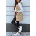 thumbnail image 3 of Women Long Hooded Puffer Vest Sleeveless Zip‑Up Quilted Outerwear Gilet, 3 of 5