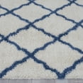 thumbnail image 3 of Allstar Modern Contemporary Ivory Blue High Pile Posh Shaggy Trellis Patterned Area Rug (5' 0" x 7' 0"), 3 of 6