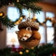 thumbnail image 3 of Lunxisen 1 Pcs Forest Christmas Ornaments, Christmas Tree Ornaments, Hazelnut with Cute Animals, Quality Resin Material, Beautifully Handcrafted with Intricate Details.(4in), 3 of 8