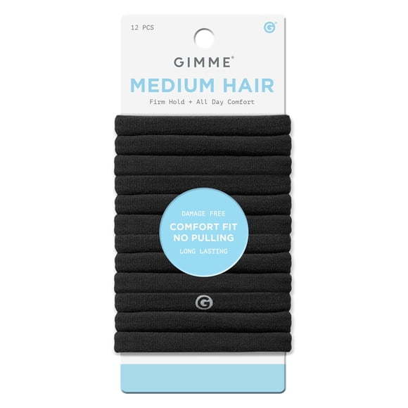 Gimme Beauty Bandas para el cabello de sujeción media - Lazos de spandex y nailon sin costuras para todo tipo de cabello - Soportes para coletas de ajuste cómodo sin daños - Bandas elásticas sin arrug