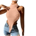 thumbnail image 1 of Birdeem Femmes Décontracté Uni Sans Manches à Col Licou Débardeur Chandail Blouse Gilet Hauts, 1 of 7