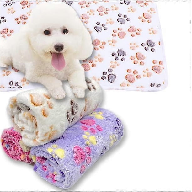 1 Pack 3 Blankets Super Soft Fluffy Premium Fleece Pet Blanket Thickened Flannel Throw for Dog Puppy Cat Heart Bone Paw,L104*76cm