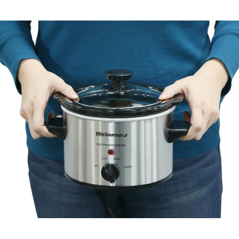 Maxi-Matic Elite Gourmet 1.5 Qt. Mini Slow Cooker in Stainless