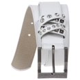 thumbnail image 2 of 1 1/2 Inch Genuine Leather Jean Belt With Rhinestone Loop Detail, 2 of 2