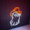 thumbnail image 3 of Glowneon Ghost Cowboy Hat Neon Sign, Halloween Wall Art Decor, 3 of 4