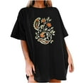 thumbnail image 4 of Njoeus Summer Tops for Women 2024 Oversized Tshirts for Women Flower Graphic Shirt for Women Cute Floral Printed Short Sleeve Summer Tops Ladies Vintage Tees Teen Girls Casual T Shirt S-Xxl Womens Sum, 4 of 5