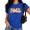 Blue, variant on Cozymy Fall Vibes Pumpkin flower Cute Autumn Women's Crewneck Short Sleeve Graphic Tee