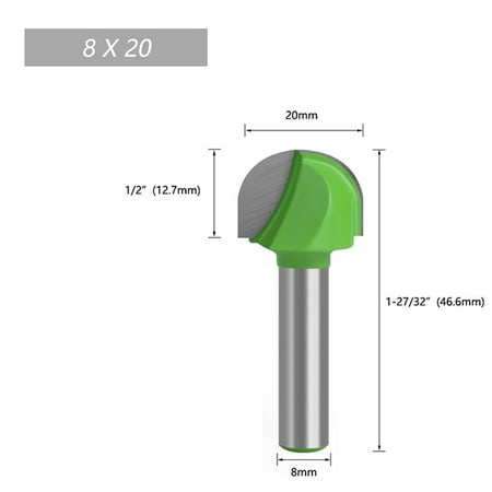 

1pc 8mm Shank Ball Nose End Mill Round Nose Cove CNC Milling Bit Radius Core