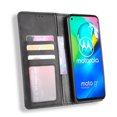 thumbnail image 4 of Compatible with Motorola Moto G8 Case Magnetic Closure Vintage Pattern PU Leather Wallet Cover with Card Slots-Black, 4 of 5