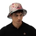 thumbnail image 4 of Fotbe Vintage Typewriter Floral Sombrero Tipo Pescador con Estampado – Sombrero de Sol de Algodón de Moda para Playa, Golf, Pesca, 4 of 6
