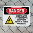 thumbnail image 5 of (2 Pack) Shock Hazard Do Not Operate Within 10 Feet OSHA Danger Sign 10 Inch X 7 Inch Indoor / Outdoor Rust-Free Aluminum Metal Signs for Workplace, Workshop, and Construction Site, Made in the USA, 5 of 8