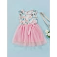 thumbnail image 2 of Qmyliery Girls' Princess Dress Stitching Mesh Hem Puffy Flower Sleeveless Dress Pink, 2 of 9