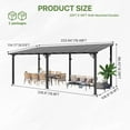 thumbnail image 6 of Clouddwell 20'x 10' Wall-Mounted Gazebo Pergola with Aluminum Top Frame & Polycarbonate Panel, Large Heavy-Duty Awnings for Backyard Black, 6 of 7